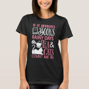 Camiseta Se Envolver Livros Cats Tea Cats Cading Cote Quote