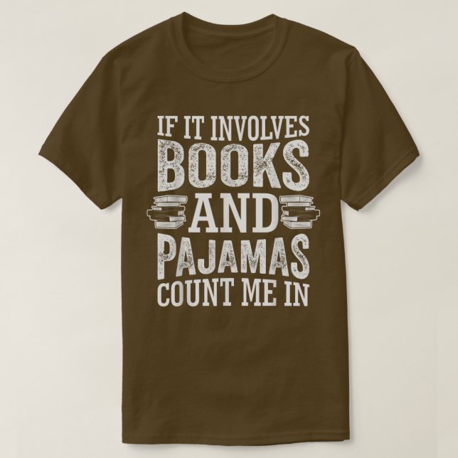 Camiseta Se Envolver Livros E Pijamas Conte-Me No Livro  (Frente do Design)