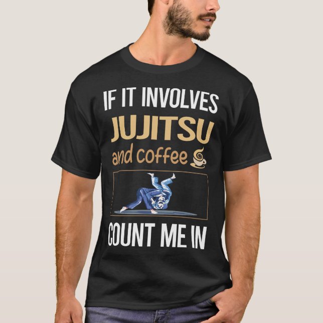 Camiseta Se Envolver O Café Jujitsu Ju Jitsu Jiujitsu Ji (Frente)