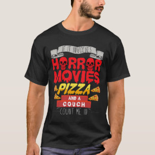 Camiseta Se Envolver Pizza De Filme De Horror Conte-Me