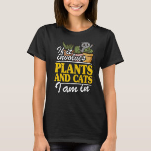 Camiseta Se Envolver Plantas E Gatos, Estou Na Garden Gar
