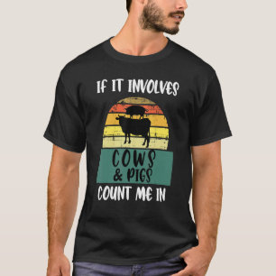 Camiseta Se Envolver Vacas E Suínos Contem-Me Em Fazendas