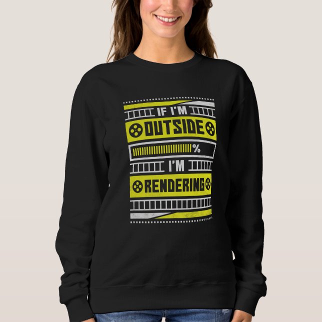 Camiseta Se estou lá fora estou renderizando o editor de ví (Frente)
