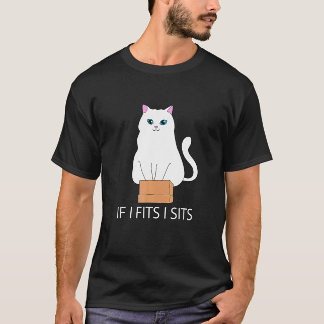 Camiseta Se Eu Ajustado Sentar Gato Em Uma Caixa, Gato Gord (Frente)