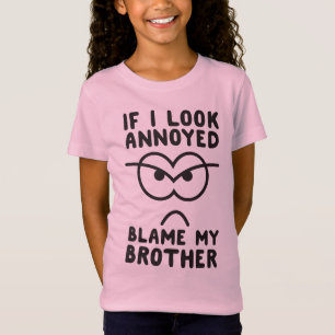 Camiseta Se eu olho a culpa irritada meu irmão