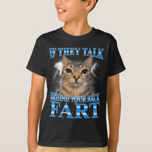 Camiseta Se Falam pelas Costas Meme de Gato que Pega Vento