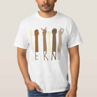 Camiseta Sê gentil com a linguagem de sinais da mão Tshirts