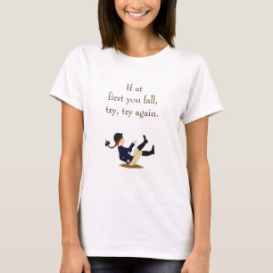 Camiseta "Se no começo você cair, tente novamente." Equestr