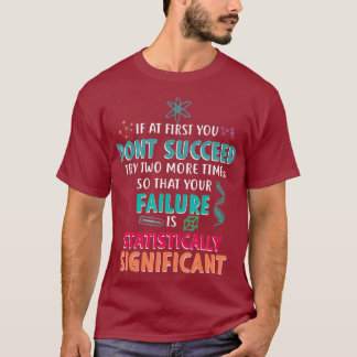 Camiseta Se No Início Você Não Tem Êxito Na Ciência Encoraj
