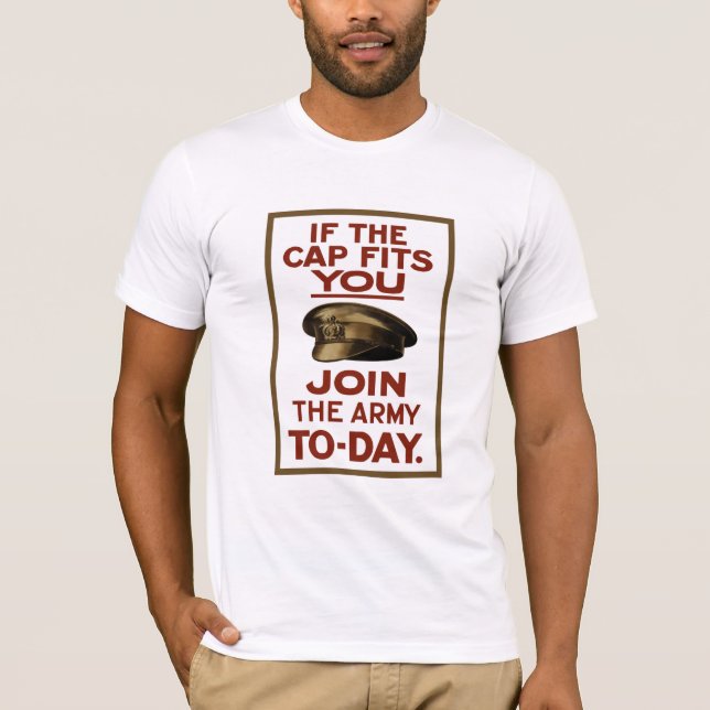Camiseta Se o boné o cabe -- Junte-se ao exército (Frente)