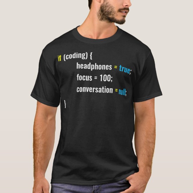 Camiseta Se o Codificação Fones de ouvido Piada de programa (Frente)