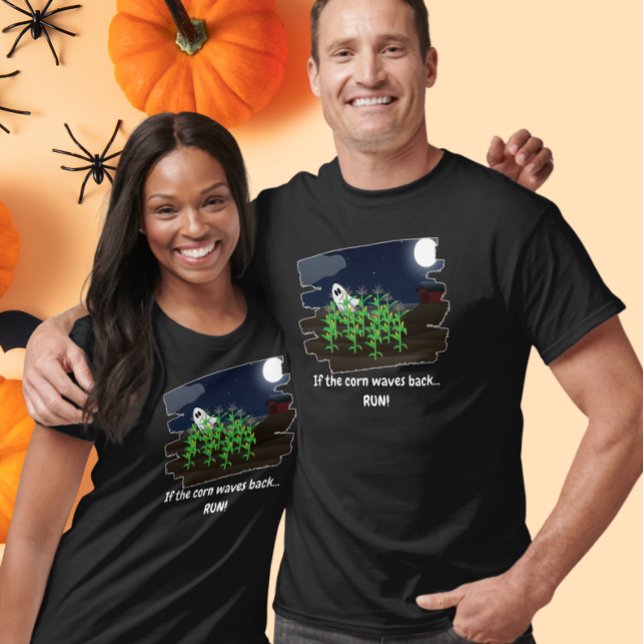 Camiseta Se o Milho Acena de Volta Funny Halloween Fantasma (Criador carregado)