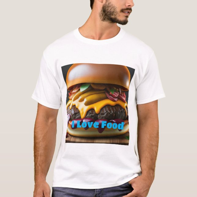 Camiseta Se o seu alimento é para você 🍔 🍔 🍕 🍕 🍟 😋 (Frente)