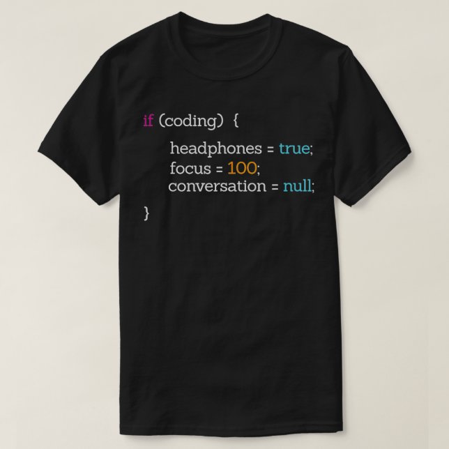 Camiseta Se os Fones de ouvido de Codificação focarem progr (Frente do Design)