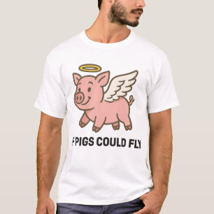 Camiseta Se os porcos pudessem voar - anjo porquinho