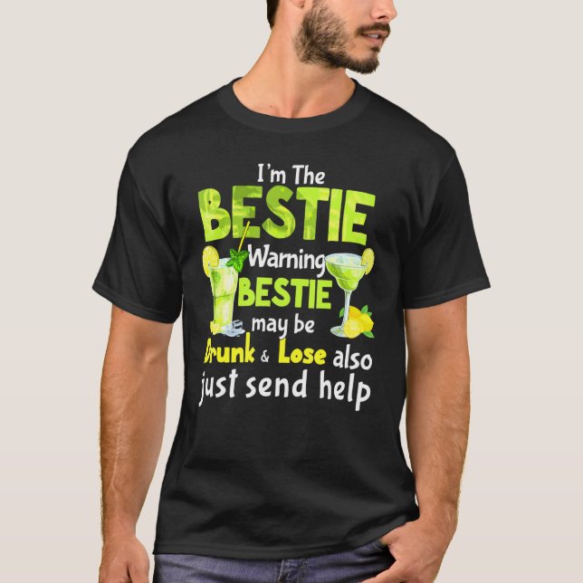 Camiseta Se perder Bebado, por favor, volte para Bestie. (Frente)