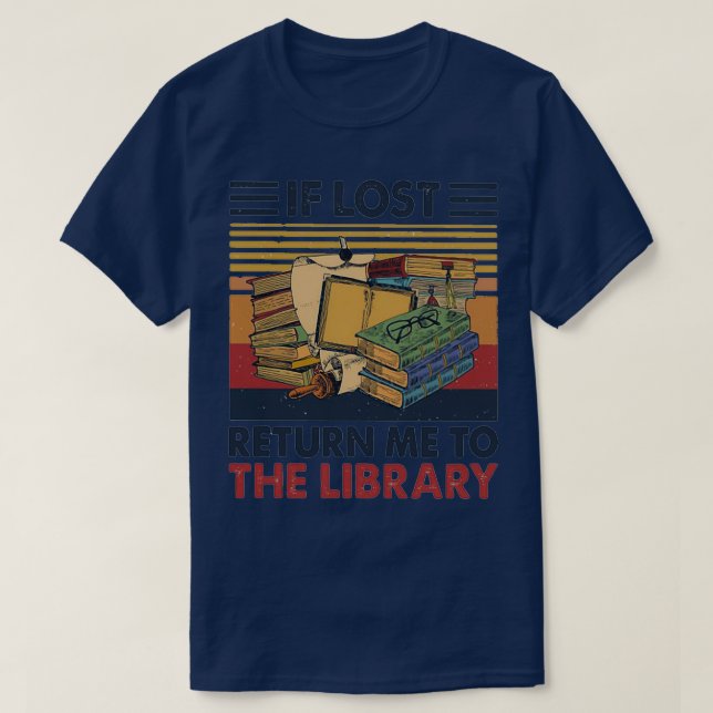 Camiseta Se perder, devolva-me à biblioteca (Frente do Design)