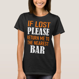 Camiseta Se Perdido, Devolva-me ao Quadrado de Bar mais pró