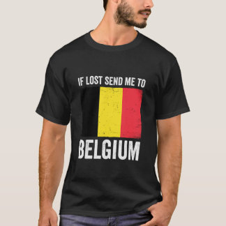 Camiseta Se Perdido Envie-me para a Bélgica