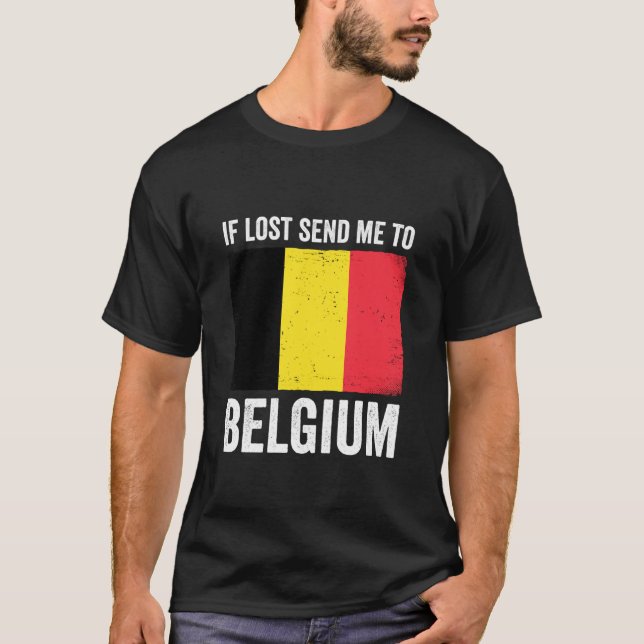 Camiseta Se Perdido Envie-me para a Bélgica (Frente)