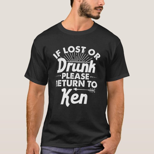 Camiseta Se Perdido Ou Bebado, Devolva-Me Ao Nome Do Presen (Frente)