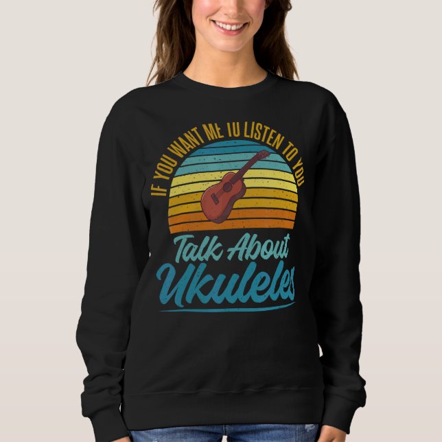 Camiseta Se Quer Que Eu Te Ouça Falar Sobre Ukulele (Frente)