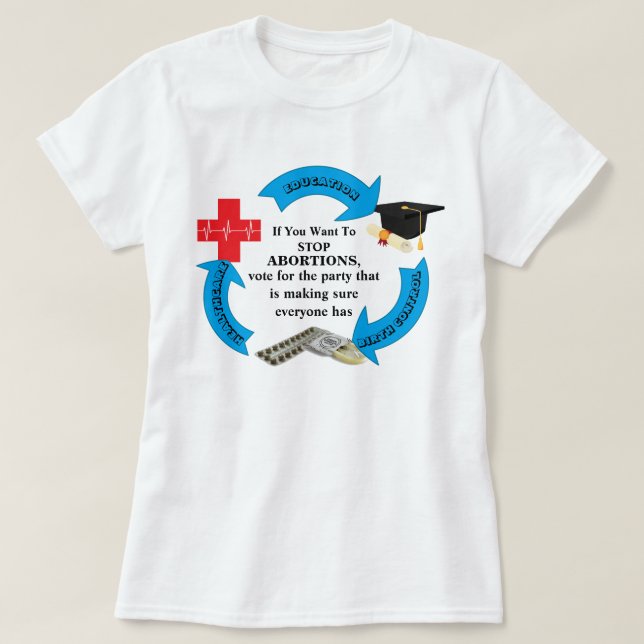 Camiseta Se Quiser PARAR COM ABORÇÕES................. T-S (Frente do Design)