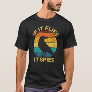 Camiseta Se Voar, Espiará O Pássaro Observando A Vintagem D