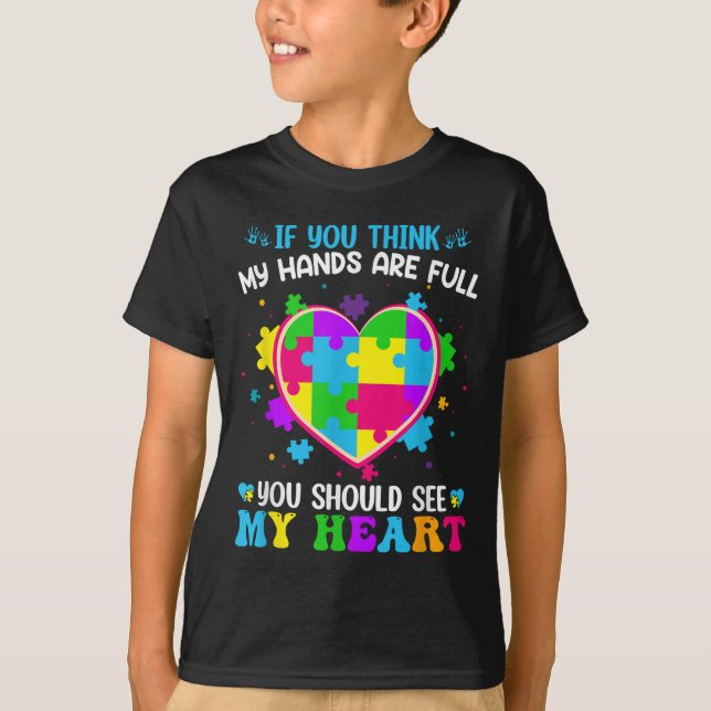 Camiseta Se Você Acha Que Minhas Mãos Estão Cheios Você Dev (Frente)