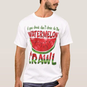 Camiseta se você beber, não dirija, faça o crawl de melanci