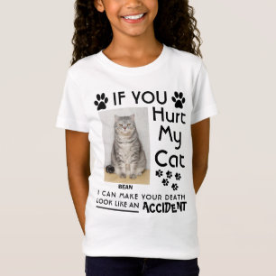Camiseta Se Você Magoar Meu Gato Eu Posso Fazer Sua Pata De