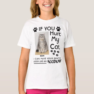 Camiseta Se Você Magoar Meu Gato Eu Posso Fazer Sua Pata De