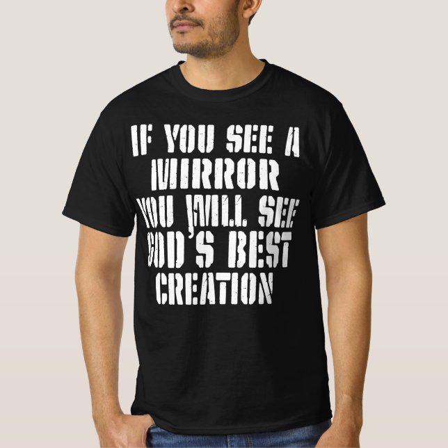 Camiseta se você vir um espelho você verá deuses (Frente)
