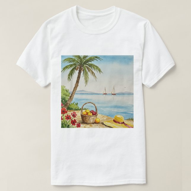 Camiseta Sea and beach (Frente do Design)