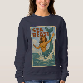 Camiseta Sea Beast Retro Mermaid | Funny Coastal Beach Life