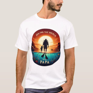 Camiseta Sea-ing the World com o PAPA   Pai de mergulho Scu