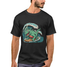 Sea Monster Surfing Giant Wave – Funny Ocean Creat
