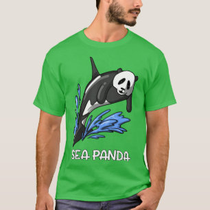 Camiseta Sea Panda Bear Funny Orca Baleia Híbrida Longa Cap