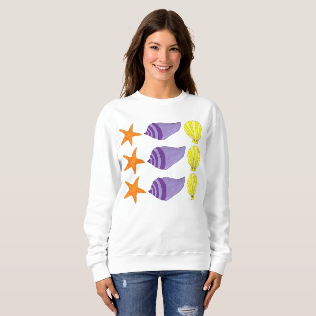 Camiseta Sea Shell Concelho Starfish — Oceano de Praia (Frente Completa)