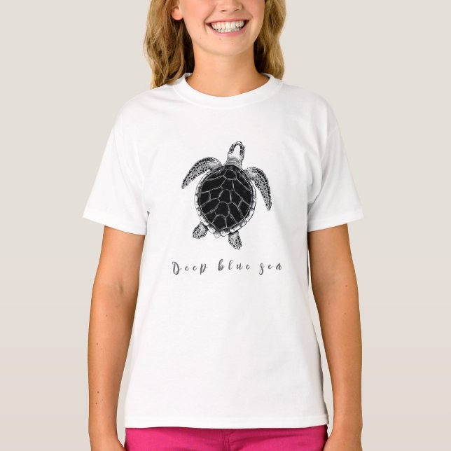 Camiseta Sea turtle b/w (Frente)