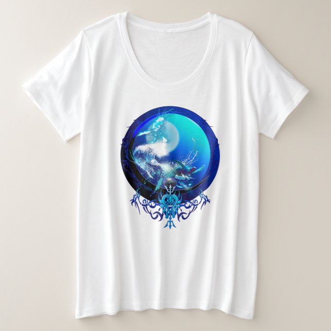 CAMISETA SEA TURTLE BLUE MOON RACE (Frente do Design)
