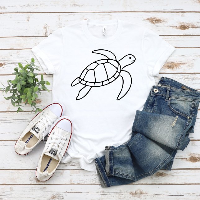 Camiseta Sea Turtle Line Art – Minimalist Marine Animal (Criador carregado)