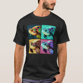 Camiseta Sea Turtle Pop Illustration Colorful Animal Women 