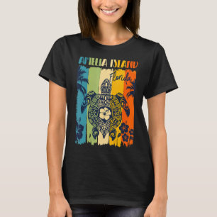 Camiseta Sea Turtle Retro Amelia Island Florida Family Vaca