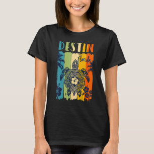 Camiseta Sea Turtle Retro Destin Flórida Família Temática F