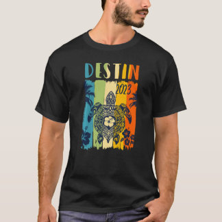 Camiseta Sea Turtle Retro Destin Flórida Férias Familiares