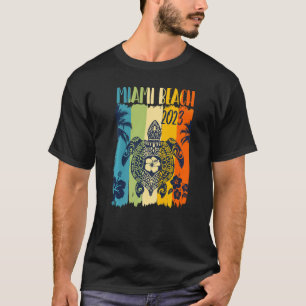 Camiseta Sea Turtle Retro Miami Beach Florida Family Vacati