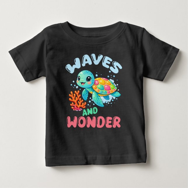 Camiseta Sea Turtle Waves and Wonder Kids (Frente)