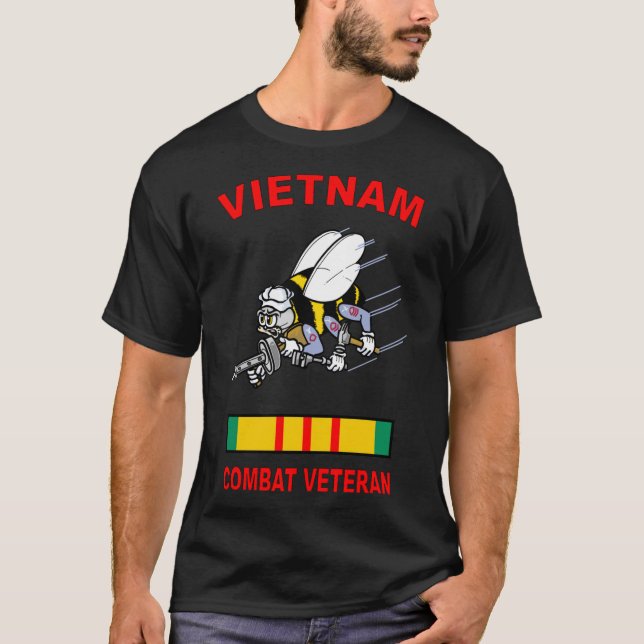 Camiseta Seabees Vietnam Veteran Combat (Frente)
