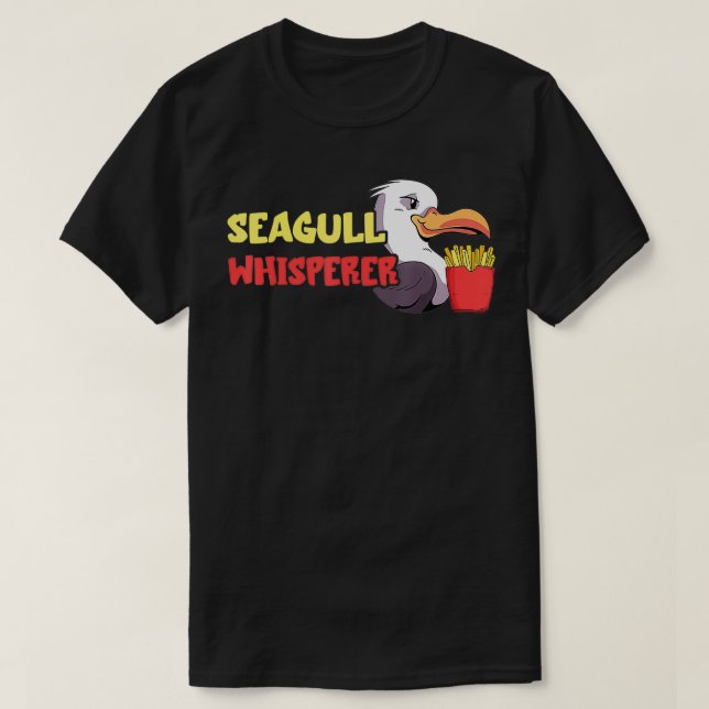 Camiseta Seagull French Fries Lover Whisperer Fast Comida d (Frente do Design)